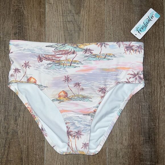 New! FRESHWATER High-Waisted Swim Bottom Size XL Bathing Suit Tankini Bikini - Picture 6 of 11